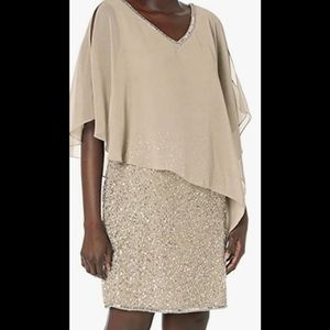 J Kara Women's Caplet Short Cocktail Beaded Dress